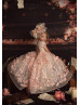 Blush Pink Pearl Beaded Flower Girl Dress